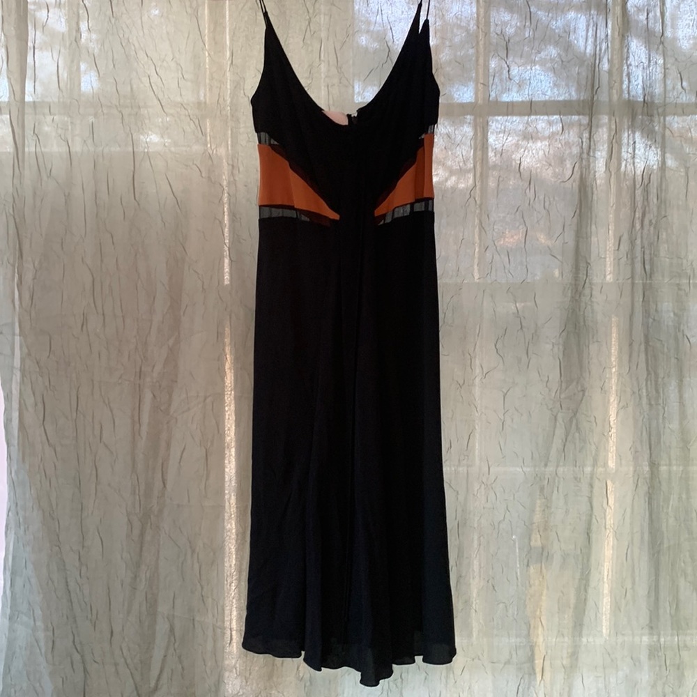 Chado Ralph Rucci Black and Tan cocktail dress